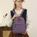 Mini Backpack for Women Nylon Small Backpack Purse Crossbody Sling Bag Convertible Backpack Casual Shopping Daypack (Purple)
