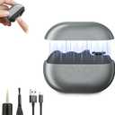 Electric Nail Clipper, Automatic Electric Nail Clipper, Portable 3-in-1 Electric Nail Trimmer and Polisher Electric Toenail Clippers with LED Light 2 Speed Settings for Babies, Seniors and Adults (A)