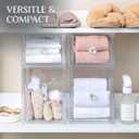 Oizeir Clear Drawer Organizers - Acrylic, Durable, Stackable, Pull-Out Drawer - Great for Medicine, Cosmetics, Makeup and Bathroom Organization (4.5" High | 2-PACK)