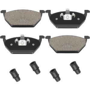 Disc Brake Pad Set Blue Semi-Metallic With Hardware HZ768 Compatible With Select Volkswagen Beetle, Golf, Golf City, Jetta, Jetta City; FRONT