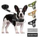 SlowTon No Pull Dog Harness - Heavy Duty Dog Harness and Leash Set for Medium Large Dogs, Reflective Tactical Harness  （B, Medium)