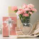 2 x Birthday Gifts for Mom from Daughter, Glass Heart Ornament for Mother Stepmom Mother in Law, Best Mom Ever Gift from Son, Retirement Sentimental Gift for Christmas Thanksgiving