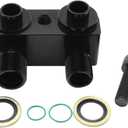 1 pc SHLPDFM Black 6061-T6 Billet Aluminum LSX LS1 Swap New AC Compressor adapter 8AN/-10AN fittings fitting CNC Machined