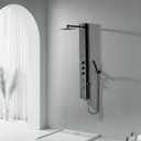 Homevacious Shower Panel Tower System,Stainless Steel Bathroom Stand Up Shower Kit,Wall-Mount Shower Panels with Rainfall Shower Head,4 Massage Body Jets,Tub Spout and Handheld Shower,Matte Black