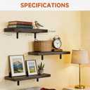 LifetimeWarranty Easy Install Wall Shelves with Brackets,15.7 Inch Wall Mounted Wood Floating Wall Shelf, Small Wall Shelf for Storage&Home Decor, Living Room,Kitchen,Office,Book Corner Shelf,Set of 3