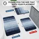 Arotive Microfiber Bathroom Rugs, Shaggy Soft and Absorbent Contour Toilet Rugs, Non-Slip, Thick Plush Machine Washable Dry Bath Mats for Toilet Base, 30x20, Airy Blue, Rectangular