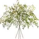 4Pcs Artificial Greenery Stems, 43.3" Nandina Branches Tall Faux Plant Stems for Vase, Greenery Decor Stems Leaves Bunches for Shop Garden Office Home Dcor,Orange