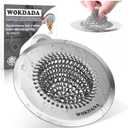 Sink Drain Strainer, Reversible Chain Mesh Sink Strainer with 304 Stainless Steel, Revolutionary Anti-Rust Large Easy Clean Kitchen Sink Food Catcher for Garbage Disposal Without Clogging