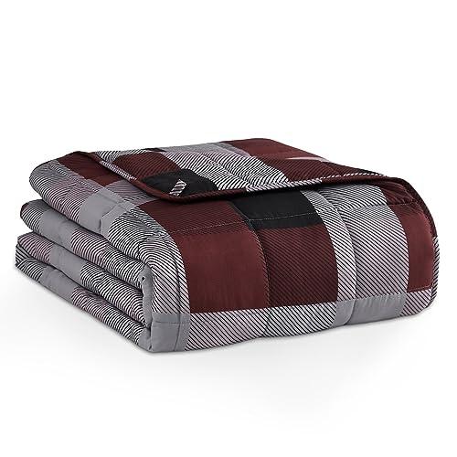 L'AGRATY Weighted Blanket - 60"x80" 20lbs Cooling Breathable Heavy Blanket Microfiber Material with Glass Beads for Adult All-Season Summer Fall Winter Soft Thick Comfort