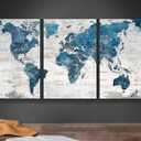 Office Wall Decor Large Wall Art for Living Room Canvas World Maps Framed Artwork for Walls Picture Paintings for Home Wall Decorations