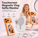 4'' Touchscreen Magnetic Vlog Selfie Monitor for iPhone & Android, 4K Wireless Mirroring Back Camera Screen with Bluetooth Remote Control, Portable Phone Display for YouTube, TikTok, Live Streaming