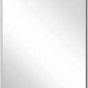 ANDY STAR Chrome Mirror for Bathroom, 22"x30"Metal Frame Wall Mirror, Rectangular Stainless Steel Rounded Corner Mirror with 1" Deep Set Design Hangs Horizontal Or Vertical (30"L x 20"W)