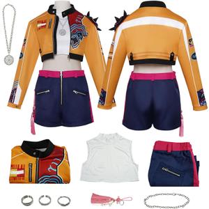 Women Clothes Costume Jacket Outfit Suit with Accessories Full Adult Halloween (X-Large, Rui-purple)
