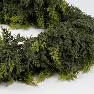 6FT Real Touch Cedar Garland - Artificial Christmas Garland Fake Green Faux Thick and Lush Pine Needles Garlands for Table Fireplace Mantle Holiday Home Indoor Outdoor Decor