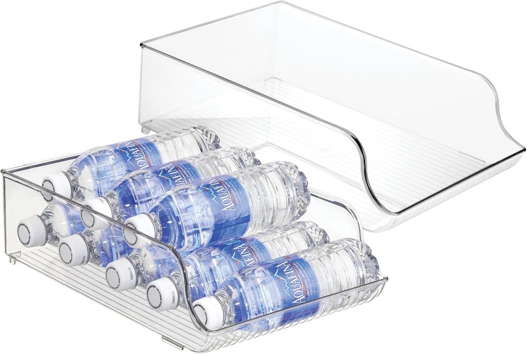 iDesign Water Bottle Organizer for Fridge - Set of 2 - Clear - Made in USA
