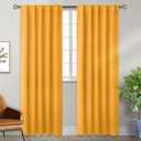 BGment Rod Pocket and Back Tab Blackout Curtains for Bedroom - Thermal Insulated Room Darkening Curtains for Living Room, 2 Window Curtain Panels (42 x 84 Inch, Mustard Yellow)