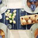 DII Handmade Chindi Tabletop, Reversible and Machine Washable, Table Runner, 14x72, Nautical Blue