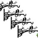 Multipurpose Hanging Basket Plant Brackets Outdoor Indoor, Heavy Duty Solid Steel Plant Hangers, Wall Mounted Lantern Hooks for Garden Plants Flower Light Bird Feeder Pack of 4