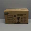 BAYZZ Glass Food Storage Containers, 5 Pack 35 Oz Glass Meal Prep Containers, Lunch Boxes with Airtight BPA-Free Lids, Microwave, Freezer and Dishwasher Safe (Gray)