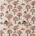 Farmhouse Cottage Fleece Blanket - 50x60in Cute Rustic Fall Tree Throw Blankets,Soft Cozy Lightweight, Ideal for Living Room Home Whimsical Decor and Kids Women Girls Spring Gifts