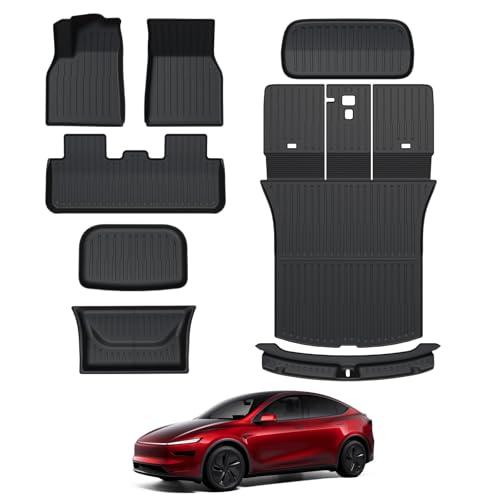 Foronetry Floor Mats for 2025 2026 Tesla Model Y Juniper, 8PCS All Weather Full Set Cargo Liners Accessories, 3D TPE Odorless Floor Mat Trunk Frunk Rear Well Mats Custom for 5-Seater(Not Fit 7Seat) Foronetry Floor Mats for 2025 2026 Tesla Model Y Juniper, 8PCS All Weather Full Set Cargo Liners Accessories, 3D TPE Odorless Floor Mat Trunk Frunk Rear Well Mats Custom for 5-Seater(Not Fit 7Seat)