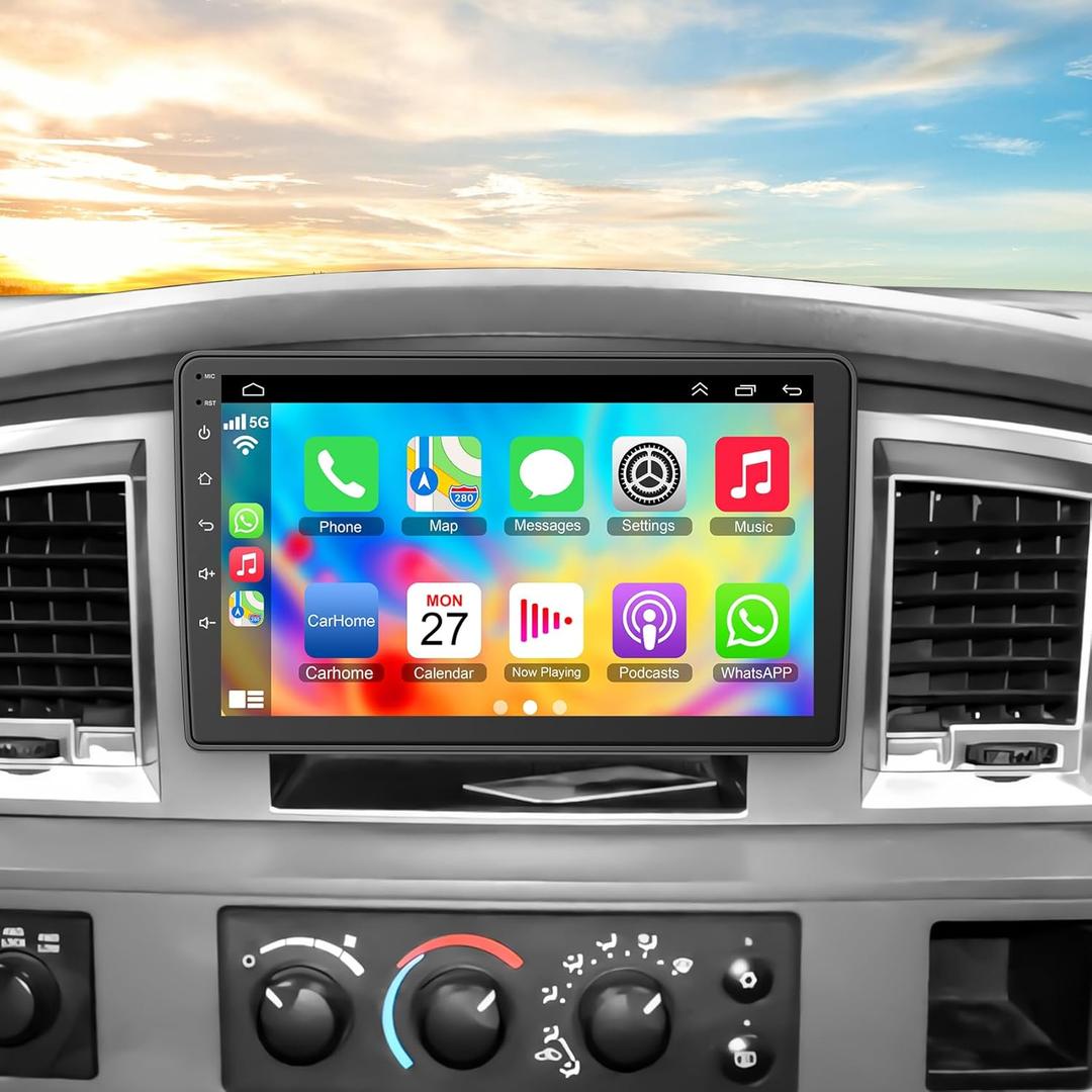9" Android 13 Car Radio for Dodge Ram 1500/2500/3500 (2006-2008), Dodge Durango (2005-2008), Jeep Grand Cherokee (2005-2009)  4GB RAM + 64GB ROM CarPlay Screen