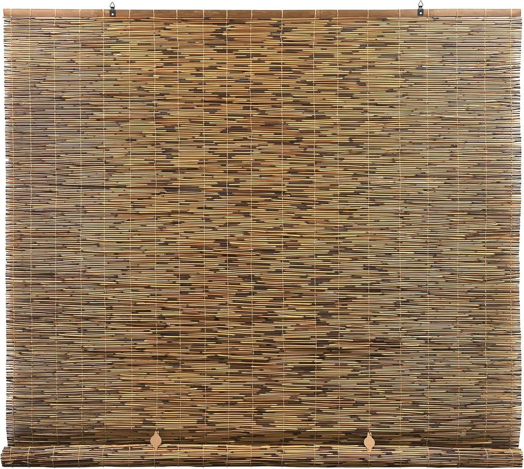 Radiance Cord Free Bamboo Shades - Roll-Up Shades for Porch, Patio & Interior Windows - Bamboo Shades for Indoor & Outdoor - Cocoa - 60" W x 72" L - (3370760E)