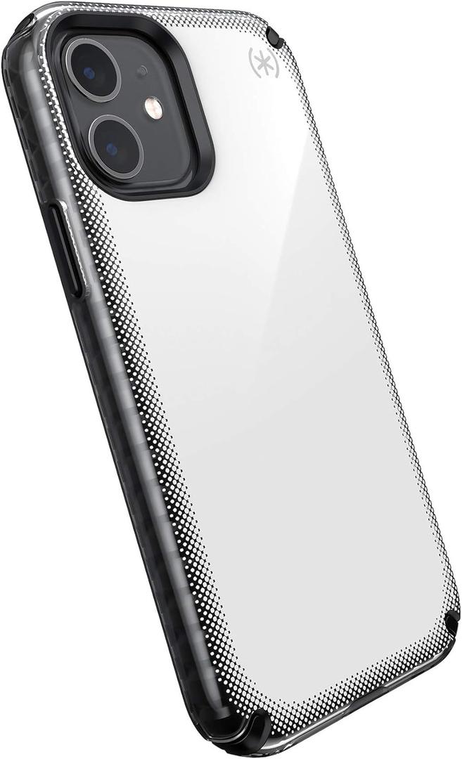 Speck Products Presidio2 Armor Cloud iPhone 12, iPhone 12 Pro Case, Clear/Black/White Hot/Black/Black (138485-9254)