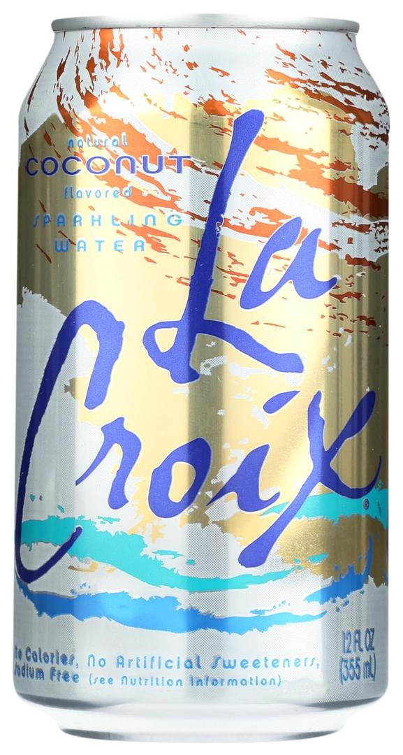 6 x La Croix, Water Sparkling Coconut Single, 12 Fl Oz (EXP 04/22/25)