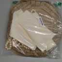 Gejoy 18 Pcs Round Burlap Placemats Wood Bead Napkin Rings with Dinner Napkins Cloth, Jute Heat Resistant Placemats Boho Wooden Rings for Plates Wedding Dining Table