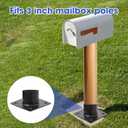 3 Inch Pier Mount Base - Heavy Duty Metal Post Light Adapter - Outdoor Bracket for Lights, Mailboxes, Light Poles & Flagpoles 2-Pack Black