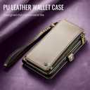 Defencase Compatible with iPhone 16 Plus Case Wallet with RFID Blocking Card Holder for Women Men, PU Leather Magnetic Snap Flip Zipper Strap Wallet Phone Case for iPhone 16 Plus 6.7", Desert Titanium