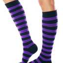 FITRELL Women's Knee High Socks Outdoor Sport Athletic Socks Casual Stripe Tube Socks 1-4 Pack