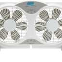 Seasons Comfort 9" Twin Window Fan, 3-Speed, Quiet Design, Portable, Remote Control, ETL Listed, Adjustable Extensions - Ideal for Home, Kitchen, Bedroom & Office, 12.99"H x 23.23"W x 6.5"D