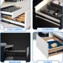 20 Inch Drawer Slides, Soft Self Close Full Extension Ball Bearing Drawer Slides, 3 Fold Full Stretch Side Mount for Custom Storage for Large Items, Extra-Deep Drawers (1 Pair-Black)