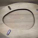Mayfair Natural Oak Veneer Toilet Seat with Chrome Hinges, Elongated, Wood