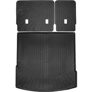 Cargo Liner for Volkswagen VW Atlas Cross Sport (5 Passenger Models Only) 2020-2024 2025 All Weather Cargo Mat, Fit TPE Anti-Slip Car Seat Back Protector Accessories (with Backseat Mat)