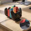 Controller Charger Dock for Nintendo Switch 6 in 1 Charging Station for 4 Joy-Cons & 2 Pro Controllers, LED Indicator, Quick USB Charging, Not Compatible with Switch 2 Joycon