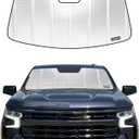 Windshield Sun Shade for Chevrolet Silverado/GMC Sierra 1500/2500HD/3500HD for 2019-2026. Reflective Aluminum Film Front Window Sunshade - BLAZBLOCK (2019-2026 without lane departure warning)