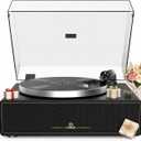 Seasonlife® All-in-One Record Player with 4 Speakers & Bluetooth, Black