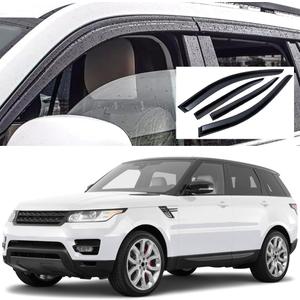 Side Window Visors Wind Deflectors Sun Rain Guards Compatible with 2014-2022 Land Rover Range Rover Sport, Tape-On Black