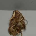 14 Inch Ponytail Extension - Wavy Pony Tails Hair Extensions, Claw Clip Ponytail Extension, Synthetic Hair Extensions Ponytail, Clip on Ponytails for Women (Light Brown With Beige Highlights)