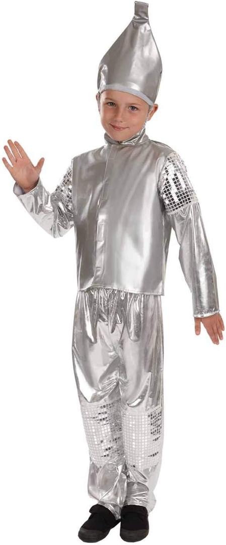 fun shack Tin Boy Costume for Kids, Kids Book Character Costumes Boys, World Book Day Costume Boys (Medium, Silver)
