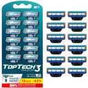 Razor 3 for Men - Replaceable Cartridges for Manual Shaving Razor - 3-Blade Technology Refills - Fits Gillette Mach3 - Soft Shave Sharp Blades - Cost-effective Refill (12 refills)