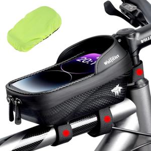 Bike Bag - Waterproof Bike Frame Bag with Sun-Visor Rain Cover, Bike Phone Holder with TPU Sensitive Touch Screen, Handlebar Bag Bicycle Accessories Bike Bag - Waterproof Bike Frame Bag with Sun-Visor Rain Cover, Bike Phone Holder with TPU Sensitive Touch Screen, Handlebar Bag Bicycle Accessories
