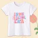 Toddler Kids First Day of Preschool Shirt Pre K Shirts for Girls Boys Hello Prek Tshirt Back to School Cotton Tee 2T 3T 4T (White)