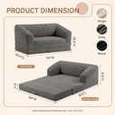 cidludto Boneless Loveseat Sleeper Folding Futon Sofa Bed, Convertible Small Boneless Couch with Pull Out Handle, Oversized Bean Bag Sofa for Living Room Bedroom, Loveseat-54''