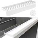 Silicone Sink Edge Protectors - Multifunction Accessories, Splash Guard & Draining Mat for Kitchen, Bathroom Sink, Steel, Granite, Quartz Countertops (Transparent, 4 * 24in)