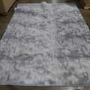 Shilucheng 86" x 118" Area Rug for Living Room Clearance, Machine Washable Non-Slip Neutral Modern Abstract Indoor Rugs, Soft Rug for Bedroom Under Bed,Dining Room, Home Office Decor Carpet (Gray/Blue)
