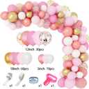 Amandir 164Pcs Rose Gold Pink Balloons Garland Arch Kit Light Pink Gold White Confetti Latex Metallic Balloons for Birthday Decorations Baby Shower Wedding Graduation Mothers Day Party Decorations